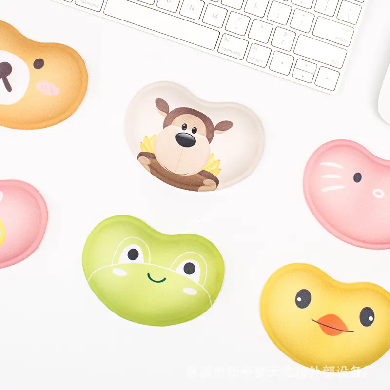 Mengtian Fabric Silicone Wrist Rest Mouse Pad / Heart-shaped Cute Wrist Rest Pad / Cartoon Silicone Wrist Rest Pad