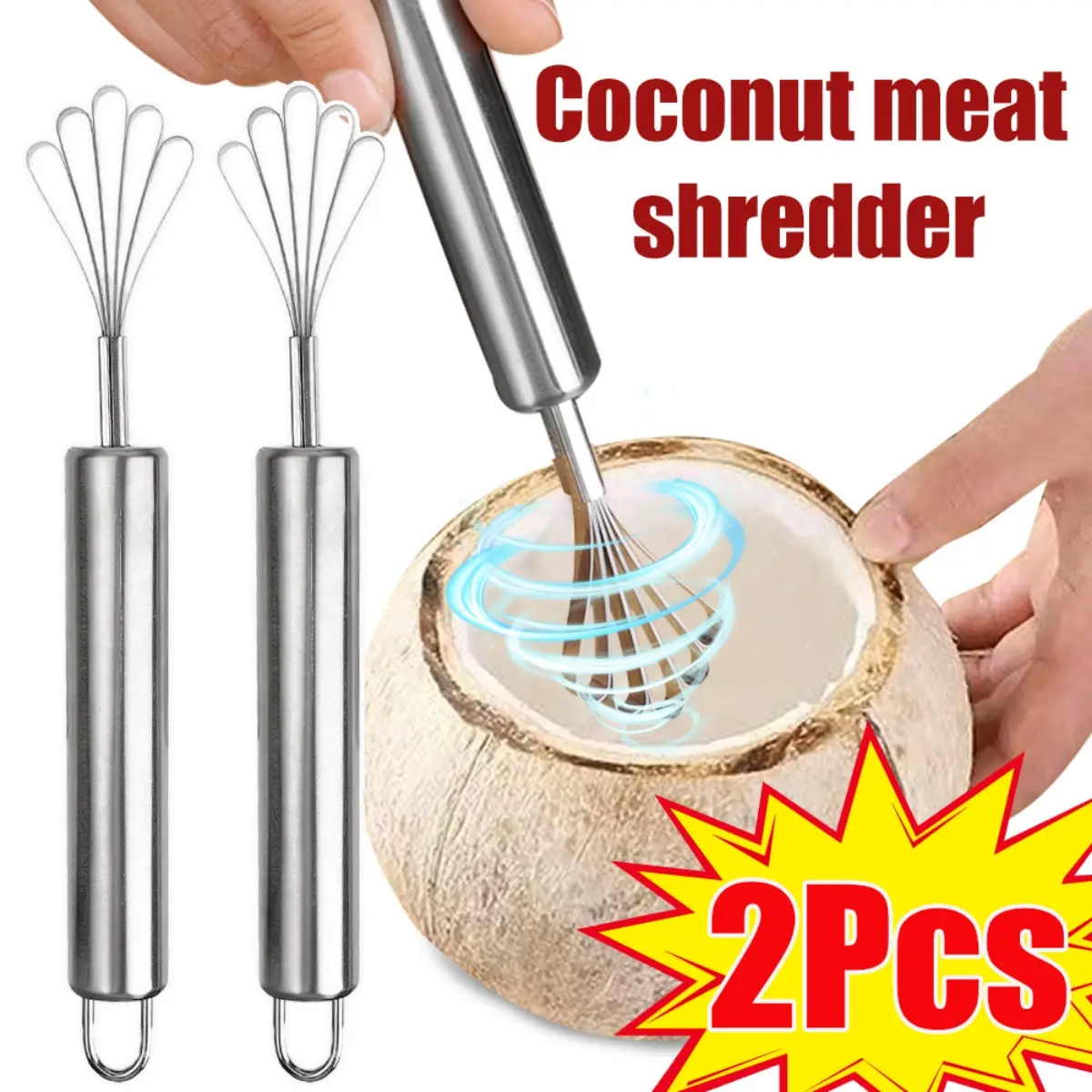1/2Pcs Stainless Steel Coconut Meat Slicer Removal Knife Fruit Vegetable Grater Tools Coconut Grater Kitchen Supplies