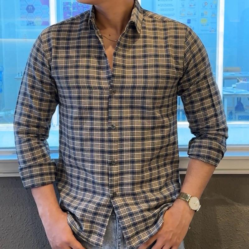  Áo Sơ Mi Caro Dài tay phong cách thời trang thoáng mát aotrang  nam 