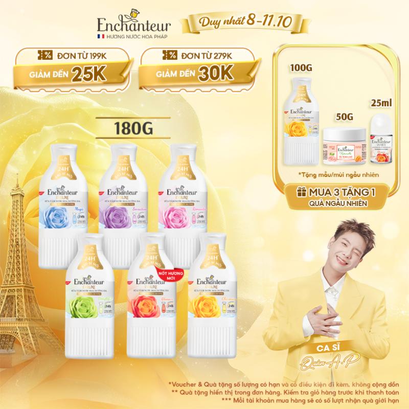 Sữa Tắm Dưỡng Da Body Hương Nước Hoa Dưỡng Da Enchanteur 180gr 5 Mùi Hương