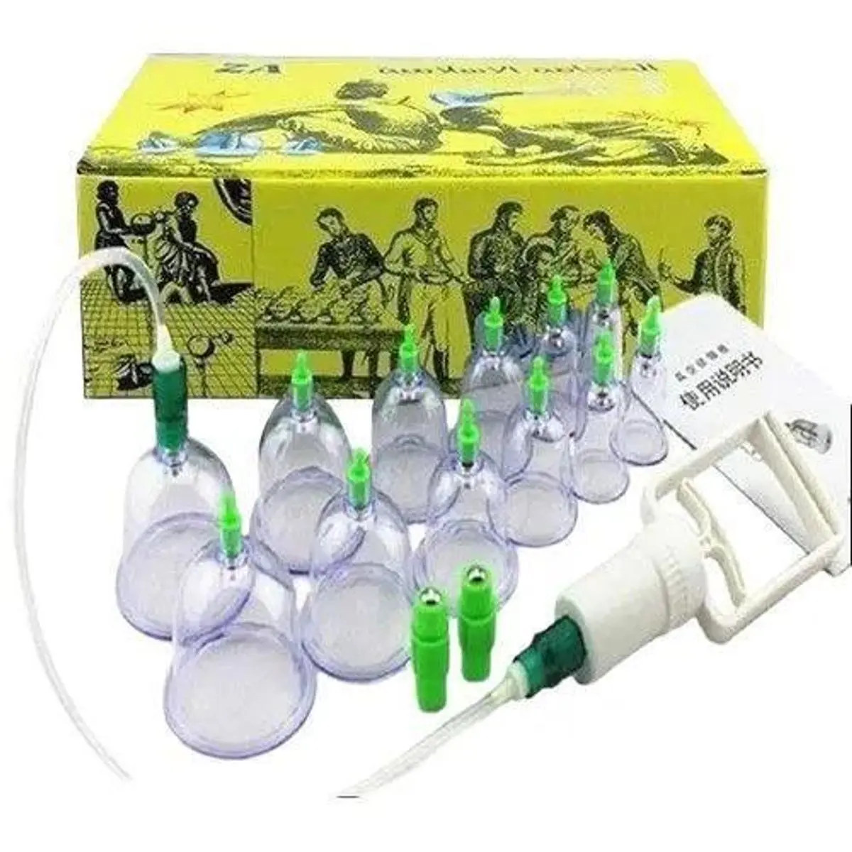 Bộ Giác Hơi Hút Chân Không 12 Món Không Dùng Lửa Châm Cứu Gia Đình
