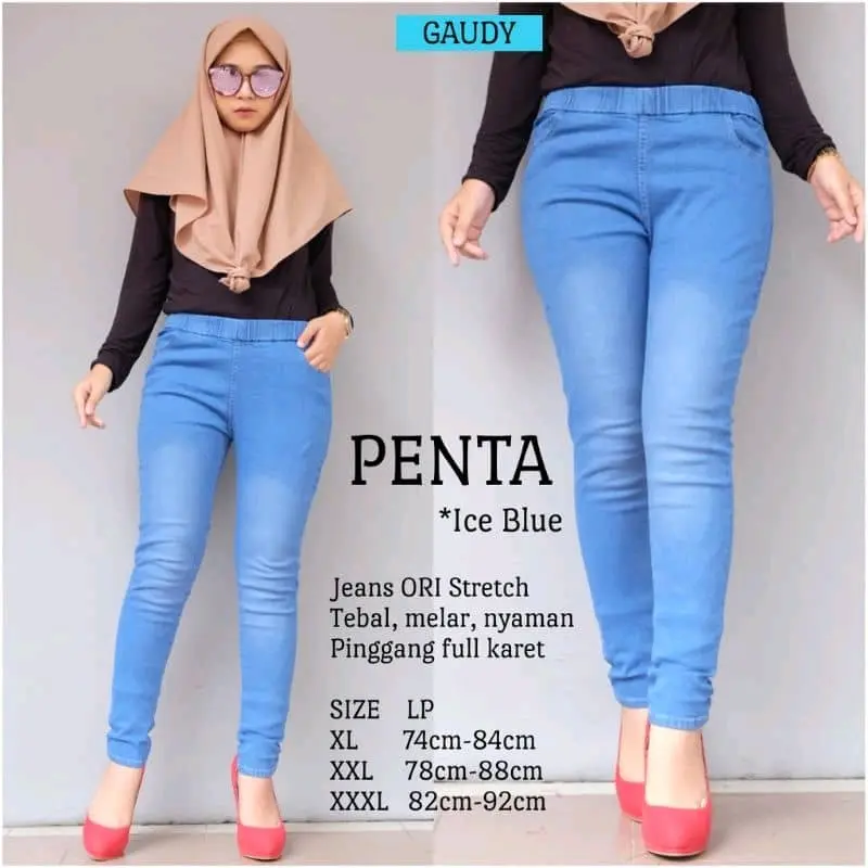Plus SIze Womens Skinny Fit Jeggings Stretchable Waist Jeans Getah Pinggang Jeans Jegging Perempuan Size Besar Jeggings