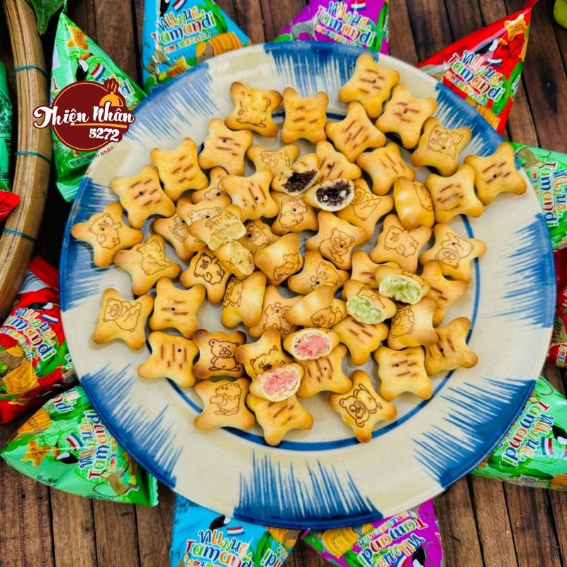 Bánh Gấu Nhân Kem Mix Vị [Socola, Sữa Chua, Dâu Tây, Dưa Lưới] Túi Nhỏ Siêu Kute [HÀNG NỘI ĐỊA TRUNG] NGÀY SẢN XUẤT: IN TRÊN BÁNH - HẠN SỬ DỤNG 12 Tháng