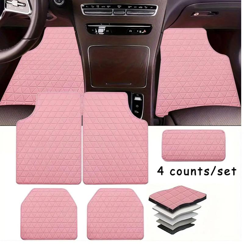 Product Introduction of Car Floor Mat, Waterproof PU Leather Car Anti-skid Pad, Breathable Floor Mat, Universal Car Interior Accessories for Women & Girls 6