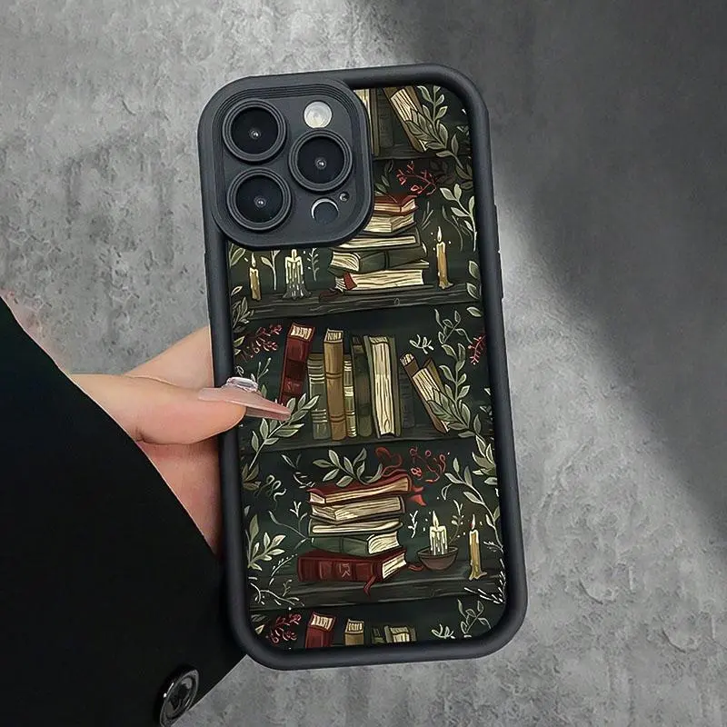 Vintage Book Pattern Phone Case, Decorative Phone Protector Cover, Phone Accessories Compatible with iPhone 11 12 13 14 15 Pro Max Pro Plus