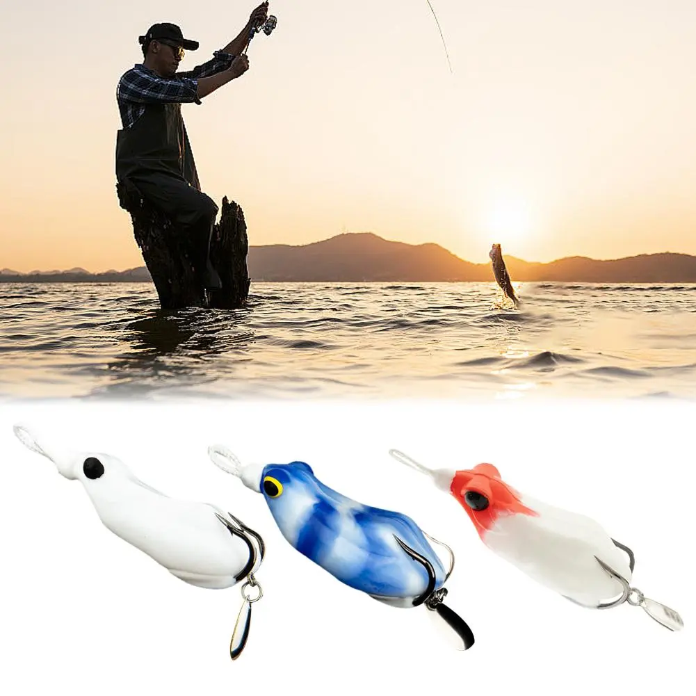 Poison Zhan Thunder Frog Modified Thunder Frog Upward Blood Slot Hook Silicone Material Soft Frog Skin Mouth Anti Retraction Entanglement Thread Dropping Glue