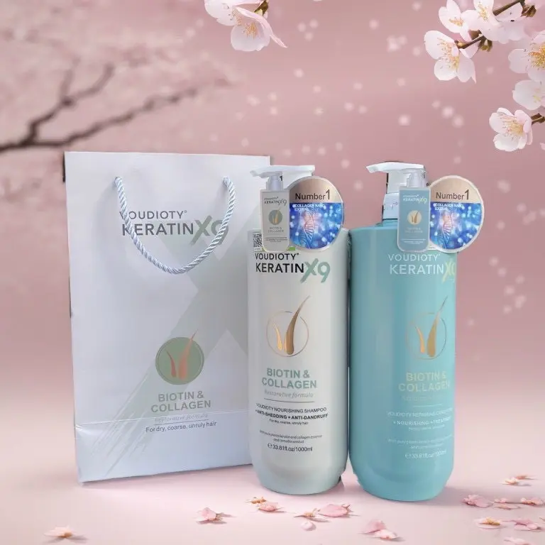 Gội xả KERATIN X9( 2 chai 1000ml   ) mềm mượt tóc, kiềm dầu, thơm nước hoa