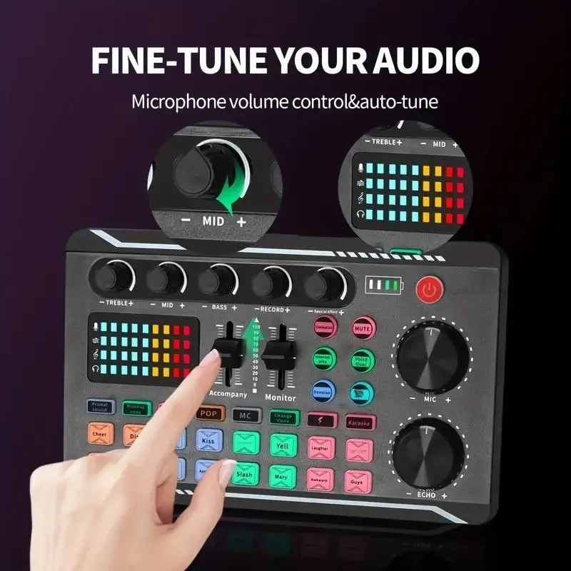 Podcast Equipment Bundle, Audio Interface with Studio Condenser Microphone, DJ Mixer for Podcasting, Singing, Streaming and Gaming 3