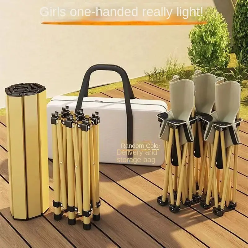 Outdoor Folding Tables and Chairs Suit Camping Portable Table and Chair Full Set Lightweight Mobile Picnic Folding Table and Chair