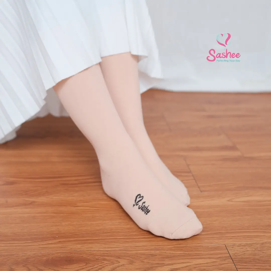 Kaos Kaki Sashee Model Tumit Panjang Wanita Dewasa Muslimah Original Polos