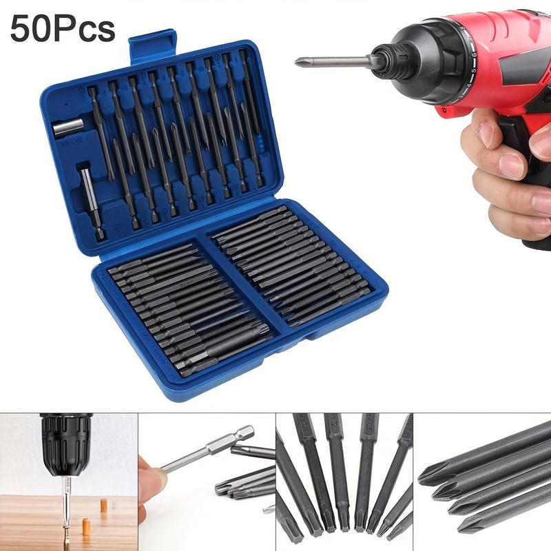 Magnetic Screwdriver Bit Set, Long Safety Bit, 1/4" Hex Shank Flower Key Bit, Multifunctional Magnetic Screwdriver Bit Set 6