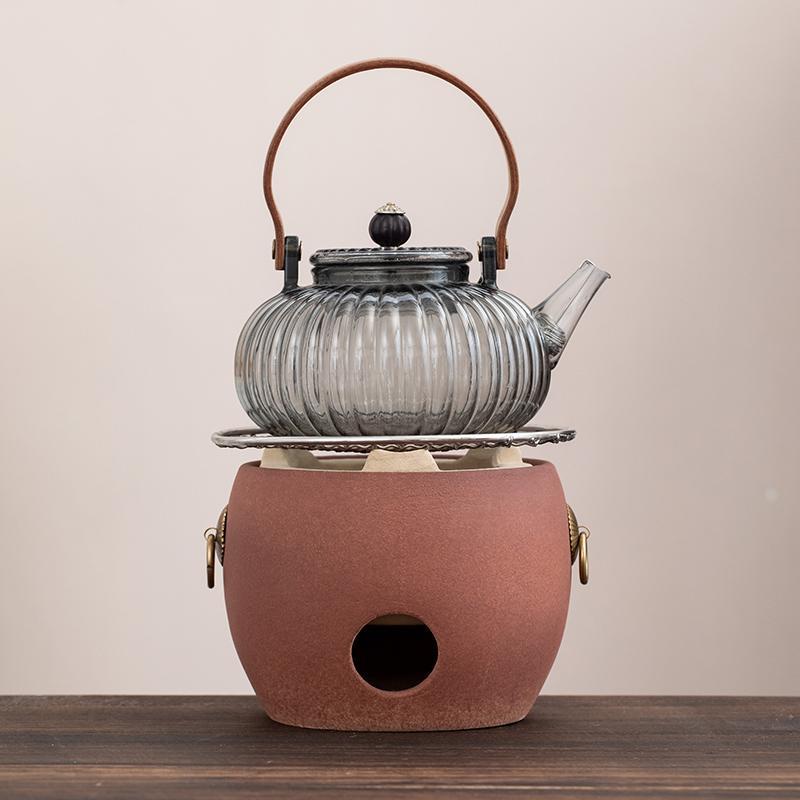 Tea Brewing Set, 1 Set Including Teapot & Iron Net & Ceramic Heating Stove, Tea Making Tool for Home Office Use, Tea Making Supplies, Kitchen Supplies 7