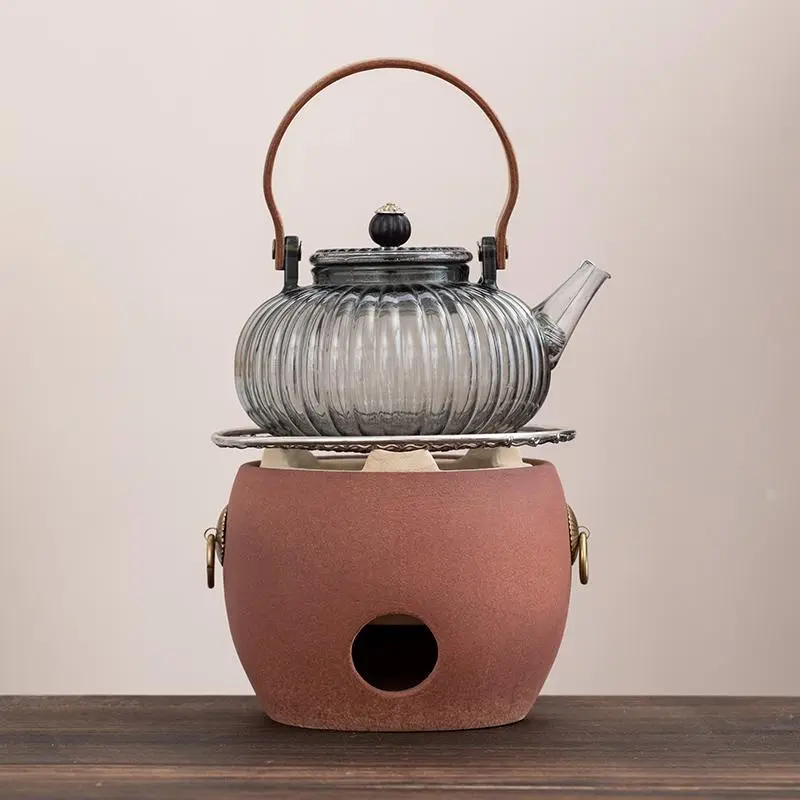 Tea Brewing Set, 1 Set Including Teapot & Iron Net & Ceramic Heating Stove, Tea Making Tool for Home Office Use, Tea Making Supplies, Kitchen Supplies 7