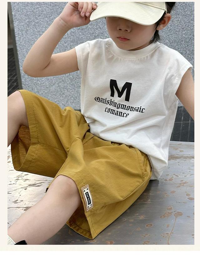 Product Introduction of Summer minimalist thin children's shorts for boys and girls, children's clothing for boys and girls, solid color cotton pants for boys 7