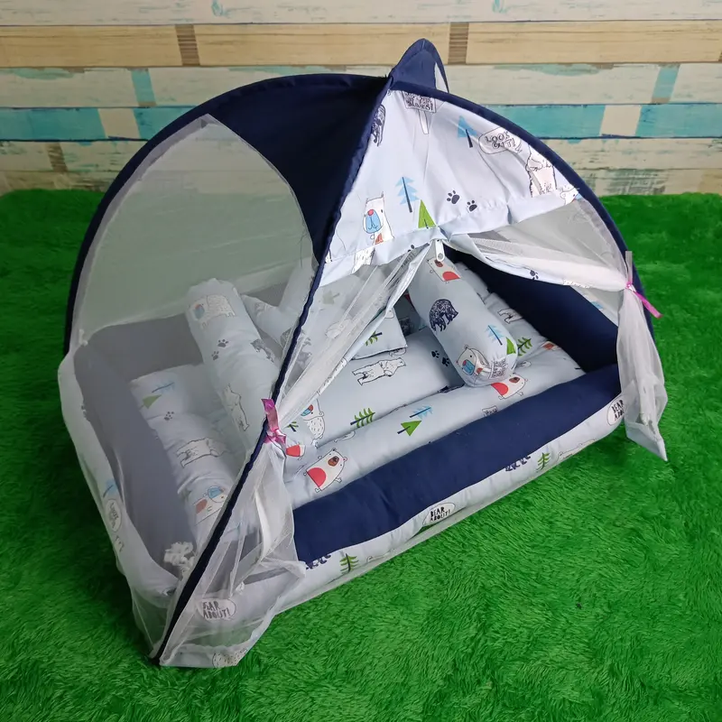 1 Set Kasur Bayi Kelambu tenda Premium motif Beruang kutub | Set kasur bayi Empuk 1