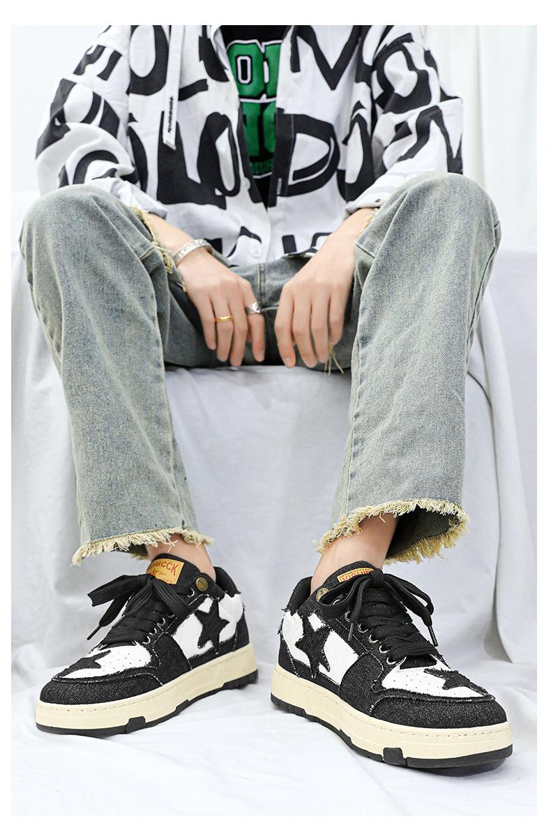 Product Introduction of Giày Nam, Bộ Sưu Tập Mùa Lò Xo Mới, Giày Denim Maillard, Họa Tiết Ngôi Sao, Giày Thể Thao, Dễ Phối Đồ Thường Ngày Thời Trang Độc Đáo Giày Thể Thao, Thời Trang Và Thanh Lịch, Dễ Phối Đồ 28