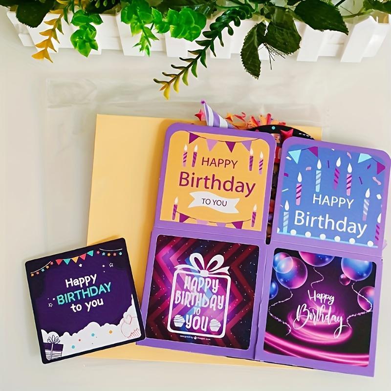 Product Introduction of Creative 3D Birthday Card Gift Box with Envelope & Blessing Card, 1 Count Pop-up Celebration Card, Handmade Paper Carving Card for Friends, Mother, Father 6