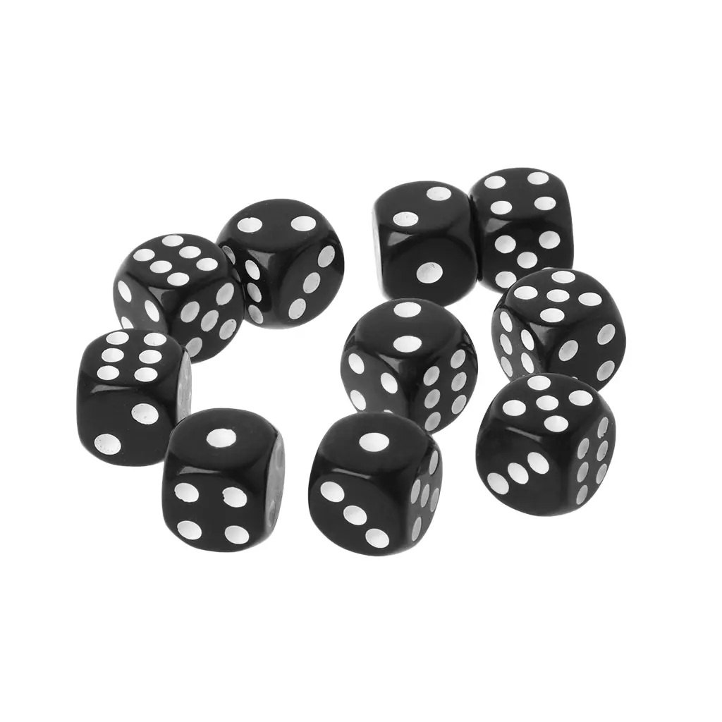【Ready Stock】 10Pcs Acrylic Dice Game Props Educational Toys Club/Party/Family Games Accessory