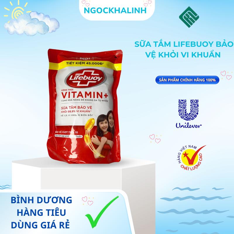 Sữa tắm lifebuoy bảo vệ khỏi vi khuẩn dạng túi đỏ 800g