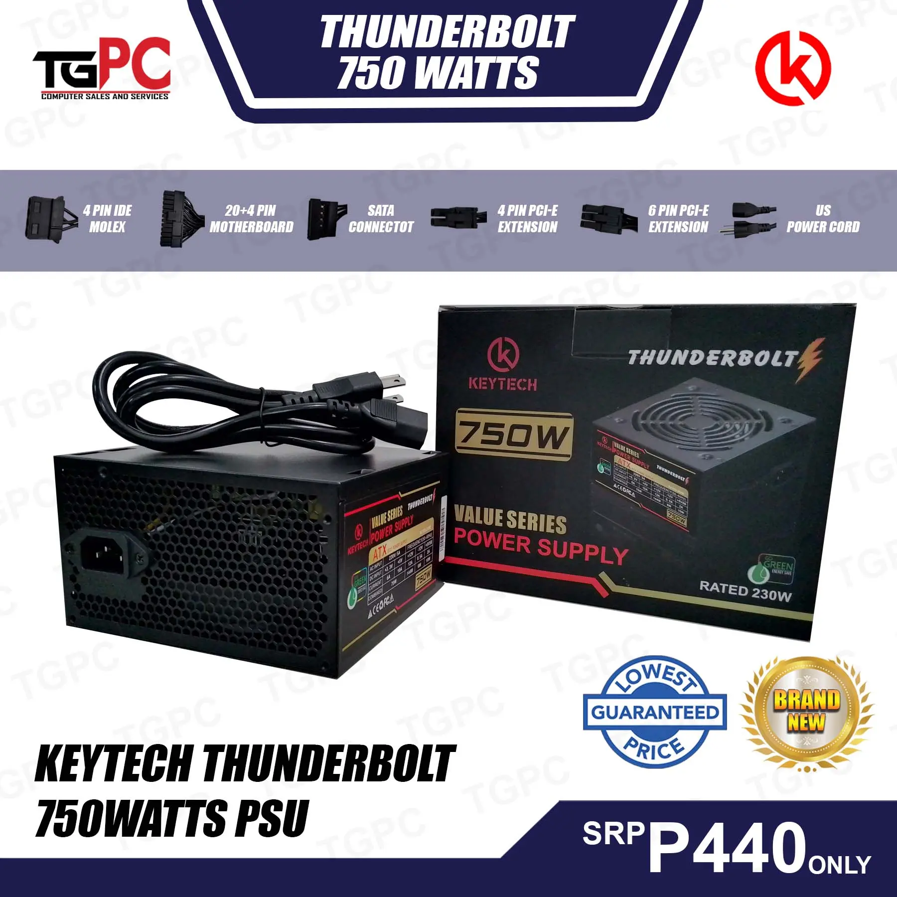 Keytech Thunderbolt 750watts PSU - TikTok Shop Philippines