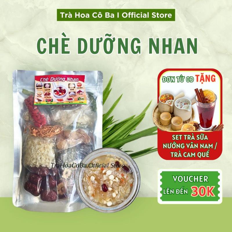 Chè Dưỡng Nhan, Set Nguyên Liệu Nấu Chè Thơm Ngon Bổ Dưỡng Đẹp Da, Đẹp Dáng Trà Hoa Cô Ba