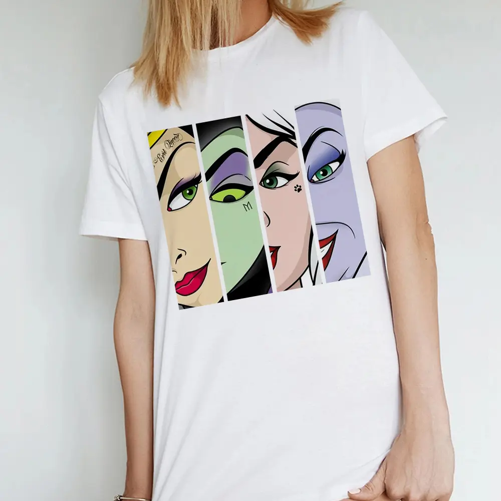 Villains Women T-shirt European and American Anime Villain Character Summer Princess Queen Short Sleeve T-shirt Female
