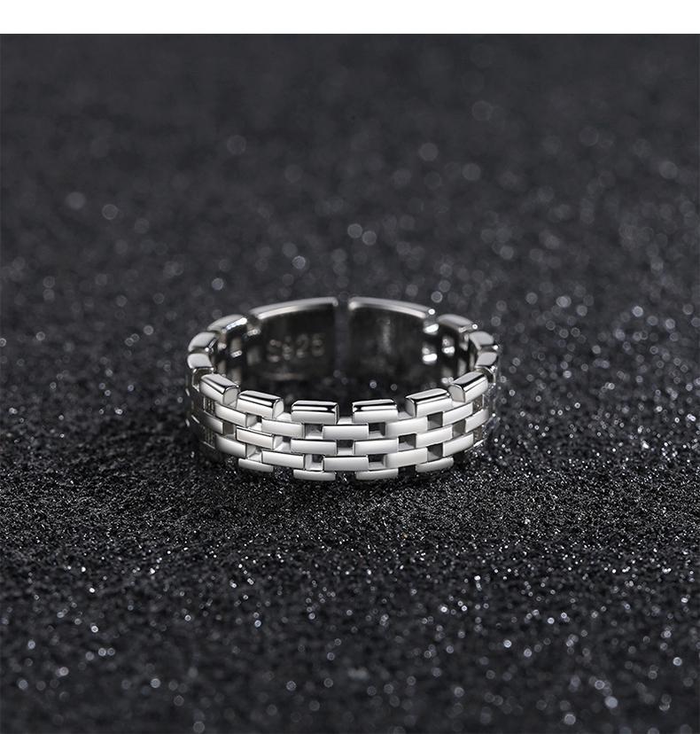 Product Introduction of Nhẫn bạc Sterling dành cho nam giới, Nhẫn Đơn, Nhẫn nam Hợp Xu hướng Nhẫn bạc Cá tính, Nhẫn bạc sinh viên cao cấp, Không phai màu, 926 12