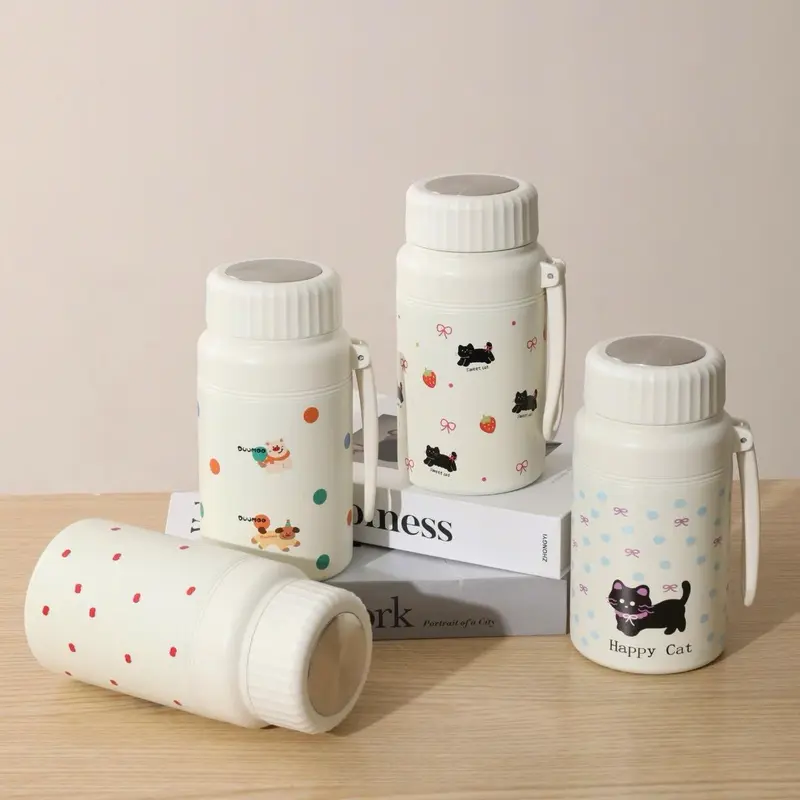 Bình giữ nhiệt 1000ml bằng thép không gỉ 316 kiểu cách đơn giản đáng yêu tặng kèm túi trong +cọ rửa bình cốc  giữ 1