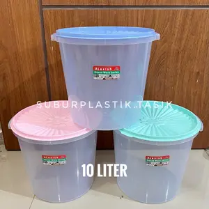 [3 Pcs] Toples Alexish Peyele 10 Liter | Wadah Makanan Plastik Serbaguna Jumbo | Paketan Toples Kerupuk Kue Lebaran Tebal Murah Food Grade Bisa COD Hijau Biru Pink