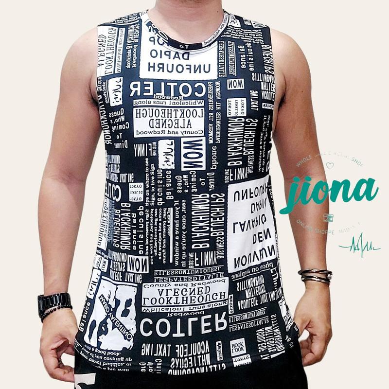 Product Introduction of Men'S Sleeveless T-Shirt Vest Magazine Print Edition, Fashionable, Loose, Daily Street Vest Top 7
