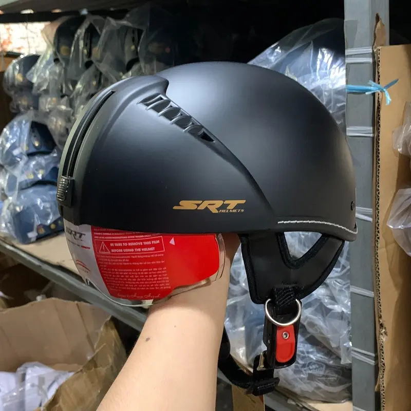 Mũ Bảo Hiểm Nửa Đầu SRT Kính Âm Chính Hãng BH 12 Tháng - Helmet 5
