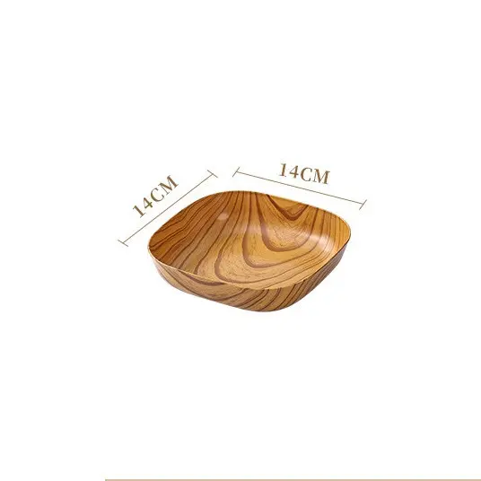 Đĩa Nhựa Giả Vân Gỗ Sang Trọng, Đĩa Đựng Đồ Ăn Nhẹ Hình Vân Gỗ 5