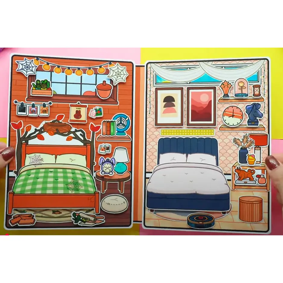 Rich & Poor House Quiet Book Toca Boca – Mainan Edukasi Bongkar Pasang untuk Kreativitas Anak