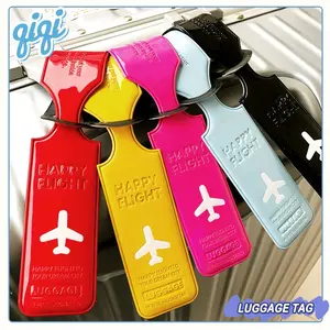 LUGGAGE TAG / LABEL NAMA TAS / NAME TAG KOPER BAHAN PLASTIK SILICONE / TRAVEL TAG - Qiqi Treasure
