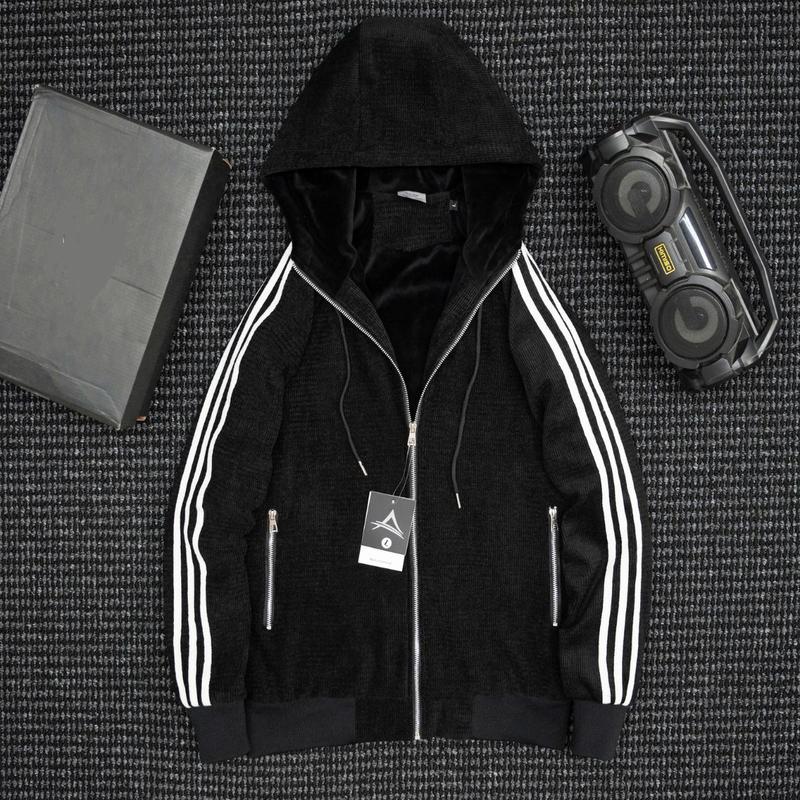 Áo khoác nhung 3 viền sọc trắng nam nữ vải nhung tăm lớt lông ấm áp dài dặn hot 2024 aokhoac nam