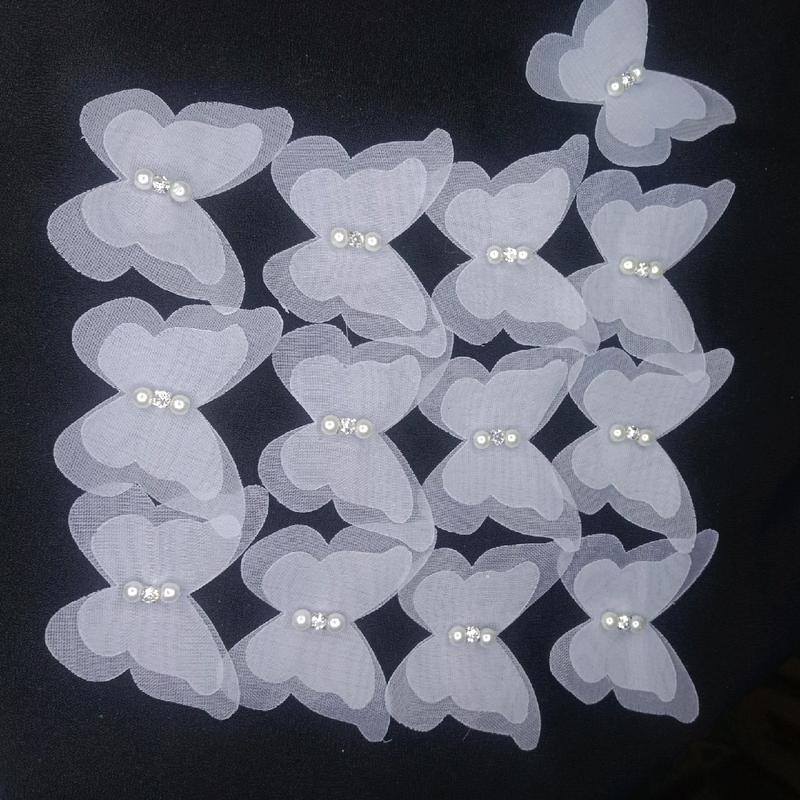 kupu2 organza/aplikasi organza 4cm/lsn 1