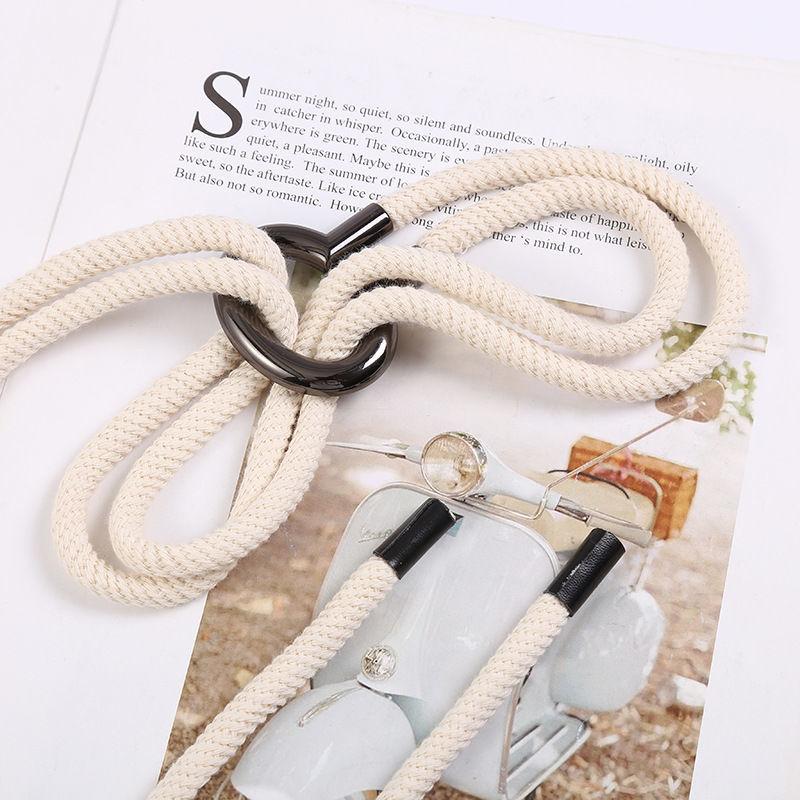 Product Introduction of Dây Chuyền Đeo Hông, Thiết Kế Dây Cotton Đơn Giản Và Dễ Phối Đồ Thắt Lưng Mỏng Thắt Nút Vòng, Dây Thắt Lưng Trang Trí, Màu Trắng Rừng, Phong Cách Mới, Thích Hợp Cho Trang Phục Thường Ngày 12