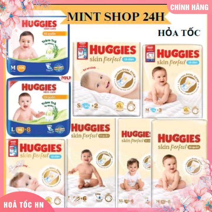  tã dán  quần huggies skin perfect   huggies skin care mới s80 m76 L68 m106 xl84+4 xxl76+4 L60+6 xl52+6 xxl48+6 m70+6 Cho Bé 