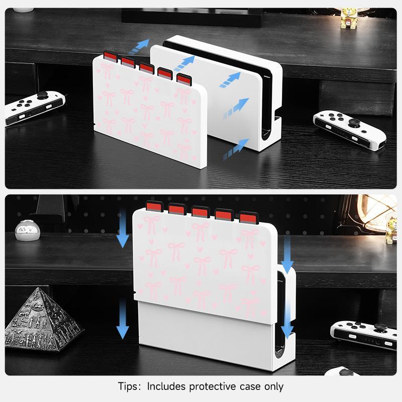 Slim Case Compatible with Switch NS/OLED, Gaming Accessory, ABS Material, Nice Pattern, Protective Case, Hard Shell Accessory Set 4