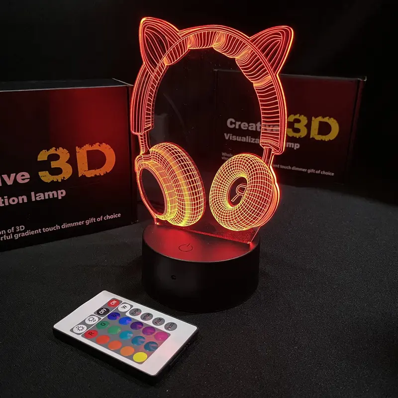 Đèn led, đèn ngủ 3D tráng trí 16 MÀU CÓ ĐIỀU KHIỂN 4