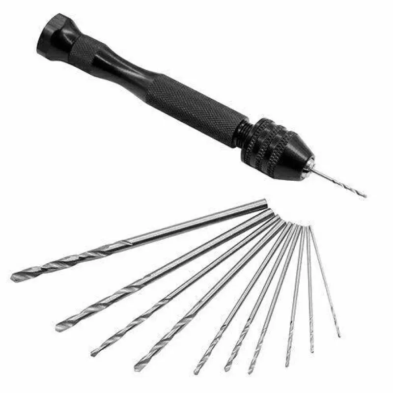 Set máy khoan cầm tay và 10 mũi khoan tiện lợi 1