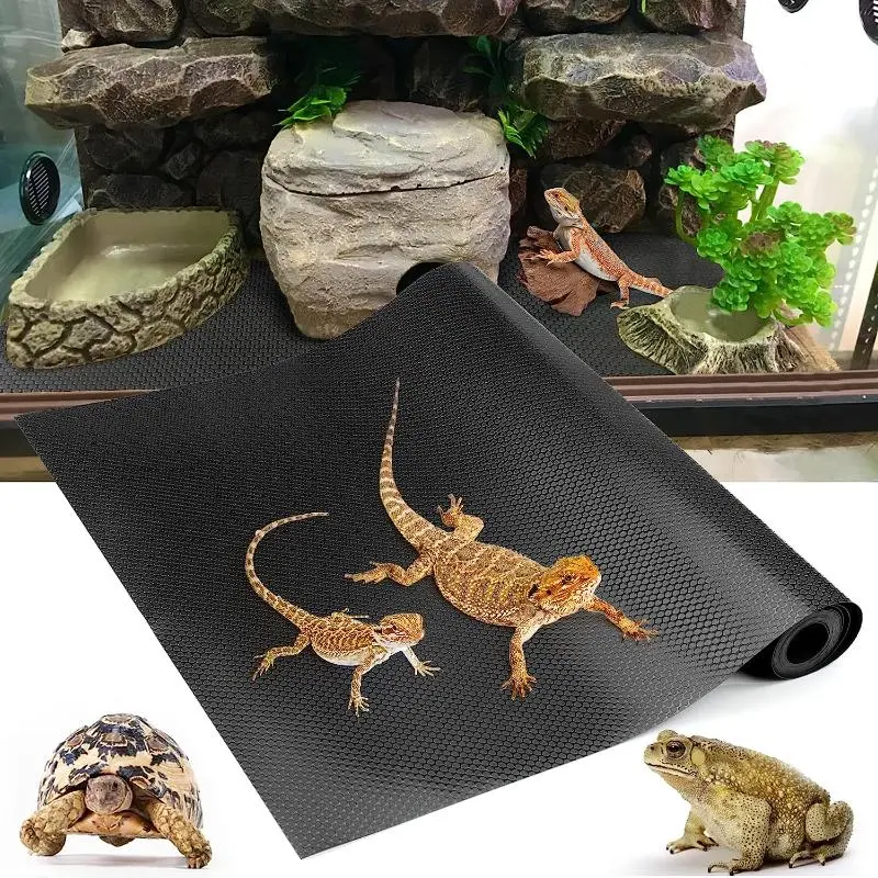Reptile Glass Container Mat, Non-stick Reptile Terrarium Substrate & Bedding, Reptile Terrarium Decoration, Pet Supplies for Lizard, Gecko, Lizard, Snake, Turtle