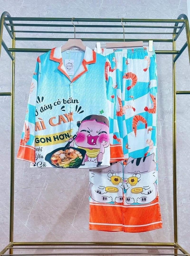 Product Introduction of Bo tay dài quần dài Lụa xước Nữ Women 6