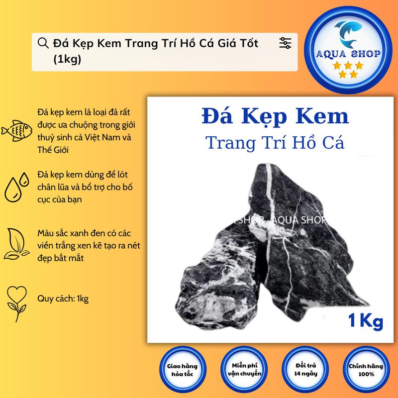 Đá Kẹp Kem 1 Kg - Đá Trang Trí Bể Cá Cảnh, Bể Thủy Sinh