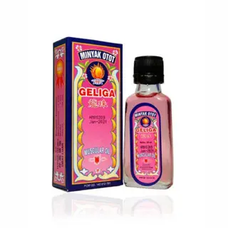 Minyak Otot Geliga 30ML - 60ML CapLang Bebas Silikon Minyak Pijat Bunga Merah Menyembuhkan  Tangan