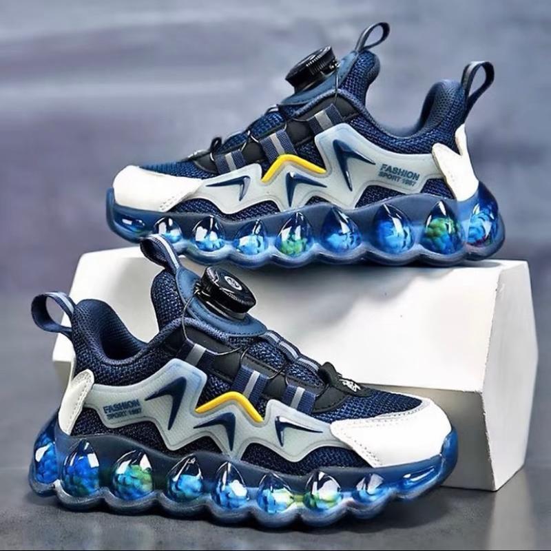 Giày Thể Thao Trẻ Em Khóa Xoay Cao Cấp sz 28-39, , Vải Mềm Thoáng Khí, Phong Cách Thời Trang 2024 ( ĐẾ TRONG ) Gót thấp (1-3 cm) Rubber Sandals & Flip Flops Sport Tập Thể Dục Sneaker Kids