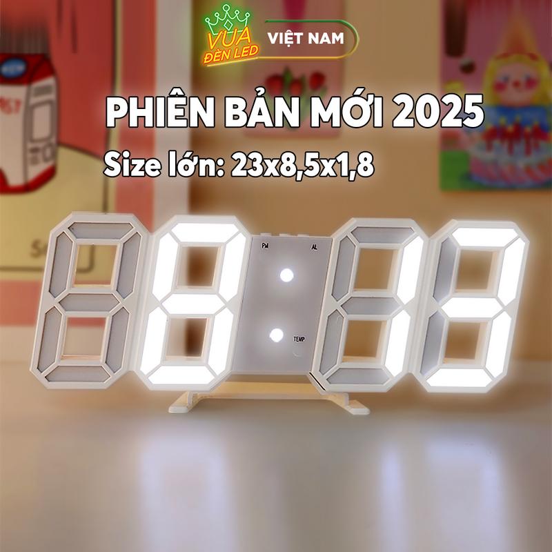 Đồng hồ LED 3D để bàn làm việc, treo tường thông minh TN828 nhiều chức năng báo thức, nhiệt độ, cảm biến âm thanh