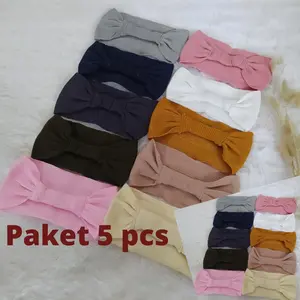 PAKET 5 PCS CIPUT BANDANA PITA RAJUT PAKET HEMAT