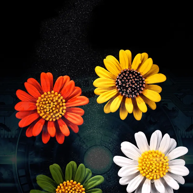 Cute Sunflower Brooch Pins for Hijab Hats Dress or Bags Jewelry Accessories
