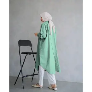 dwyne tunik Polos wanita atasan wanita kemeja oversize